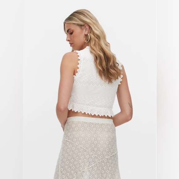 Rita Ora Broderie Anglaise Cropped Blouse - Picture 4 of 5